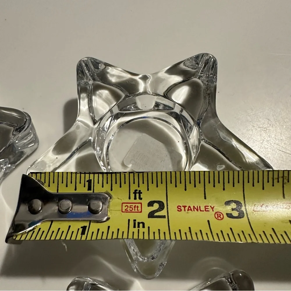 Crate & Barrel Star Tea Light Clear- Four NWT
